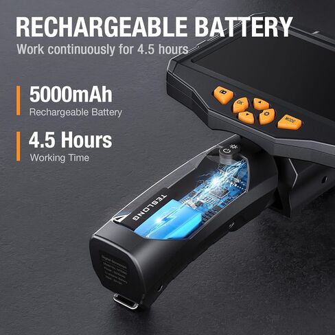كاميرا فحص عدسة مزدوجة من تيسالونج مع شاشة LCD 4.5 بوصة، كاميرا Endoscope مع كابل مقاوم للماء بطول 5 أقدام ، بوريسكوب مع 6 مصابيح LED ، كاميرا ثعبان مع مصباح LED ، 32 جيجابايت، التوصيل والتشغيل in Saudi Arabia
