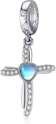 Breast Cancer/Cross/Butterfly Charms 925 Sterling Silver Charm for Bracelets Awareness Religious Animal Jewelry Mothers Gifts for Women Mom Grandma in Saudi Arabia