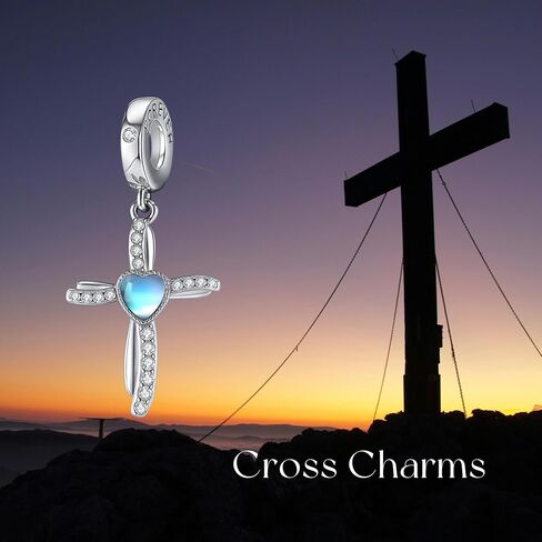 Breast Cancer/Cross/Butterfly Charms 925 Sterling Silver Charm for Bracelets Awareness Religious Animal Jewelry Mothers Gifts for Women Mom Grandma in Saudi Arabia