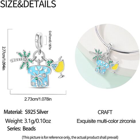 LNQOBU 925 Sterling Silver Dangle Pendant Bead Charms for Bracelets,Compatible with Pandora Charms Bracelets and Necklaces in Kuwait