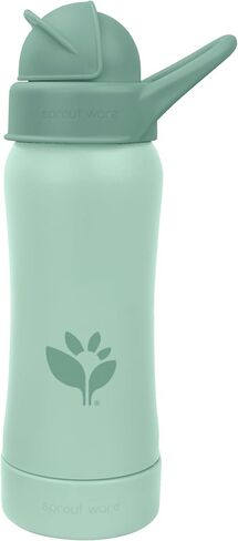 Green Sprouts® Sprout Ware® Straw Bottle 10oz., 6mo+, Plant-Plastic, Platinum-Cured Silicone, Dishwasher Safe, Grows with Baby, Tested for Hormones - Grapefruit in Saudi Arabia