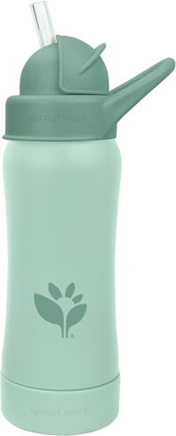 Green Sprouts® Sprout Ware® Straw Bottle 10oz., 6mo+, Plant-Plastic, Platinum-Cured Silicone, Dishwasher Safe, Grows with Baby, Tested for Hormones - Grapefruit in Saudi Arabia