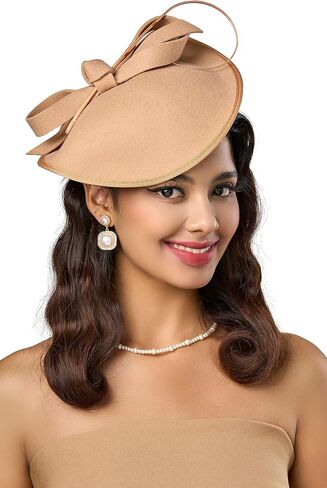 BABEYOND Derby Hats for Women – Kentucky Fascinators Tea Party Hats Headband Felt Large Fascinator for Wedding in Saudi Arabia