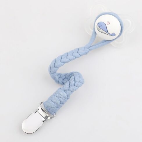 Pacifier Clips for Baby Boy and Girls, Handmade Braided Pacifier Holder, Baby Pacifiers Clips Leash Cotton Smoother Binky Clips Newborn Fits All Pacifier Unisex Baby Shower Case Birthday Gifts in Kuwait
