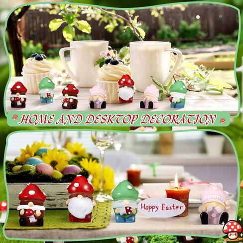40 Pcs St. Patrick's Day Mini Resin Gnomes Shamrock Gnomes Figurine Irish Lucky Tiny Resin Statues Miniature Figurine Tiered Tray Table Decor for Indoor Outdoor Landscape in Saudi Arabia