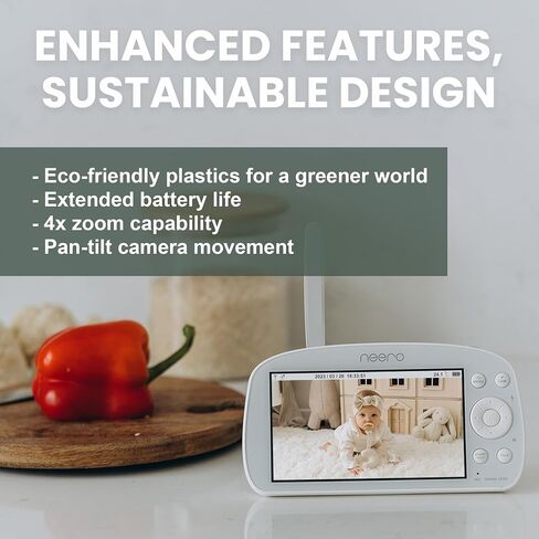 neero Video Baby Monitor No WiFi Needed - X-Large 5.5" HD Screen 900ft Range Infant Non WiFi Baby Infant Monitor with Camera and Audio No WiFi, Also Suitable for Pets, Elderly & Travel in Saudi Arabia