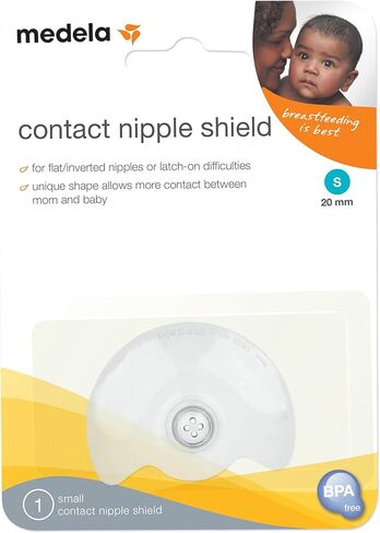 Medela Contact Nipple Shield, 20mm Small, Nippleshield for Breastfeeding with Latch Difficulties or Flat or Inverted Nipples, Made Without BPA in Saudi Arabia