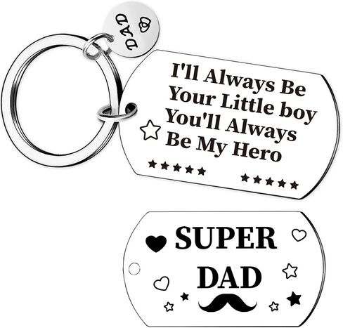 Fathers Day Gift Keychains for Dad - Funny Daddy Birthday Keyring from Daughter Son, Ideas Presents for Men Papa Stepdad in Saudi Arabia