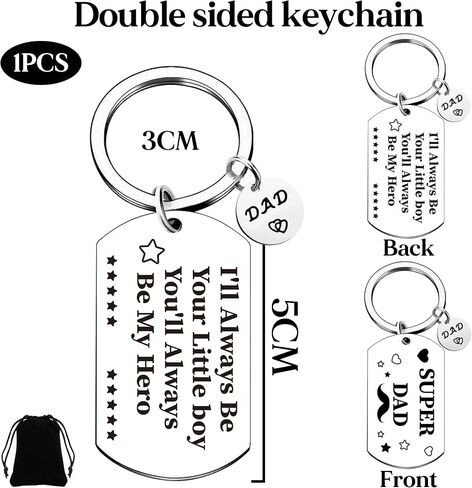 Fathers Day Gift Keychains for Dad - Funny Daddy Birthday Keyring from Daughter Son, Ideas Presents for Men Papa Stepdad in Saudi Arabia