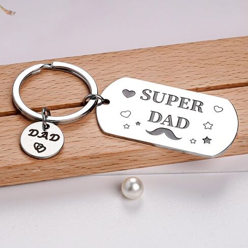 Fathers Day Gift Keychains for Dad - Funny Daddy Birthday Keyring from Daughter Son, Ideas Presents for Men Papa Stepdad in Saudi Arabia