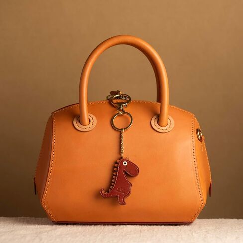 Dinosaur Keychain, Genuine Leather Handmade Key Holder for Women/Men - Cute Dino Gift for Kids, Pet & Dino Lovers in Saudi Arabia