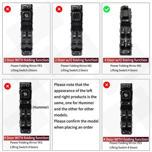 15883323 Front Driver Side Door Lock and Power Window Switch & Bezel Assembly Compatible with 2003-2007 Chevy Avalanche Silverado Suburban Cadillac Tahoe Escalade GMC Sierra Yukon XL, 901-075 DWS-220 in Saudi Arabia