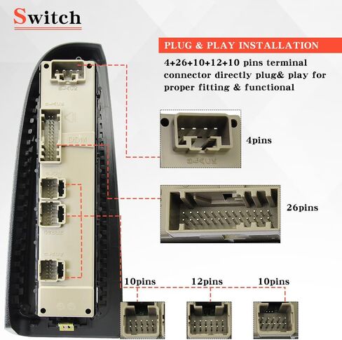 15883323 Front Driver Side Door Lock and Power Window Switch & Bezel Assembly Compatible with 2003-2007 Chevy Avalanche Silverado Suburban Cadillac Tahoe Escalade GMC Sierra Yukon XL, 901-075 DWS-220 in Saudi Arabia