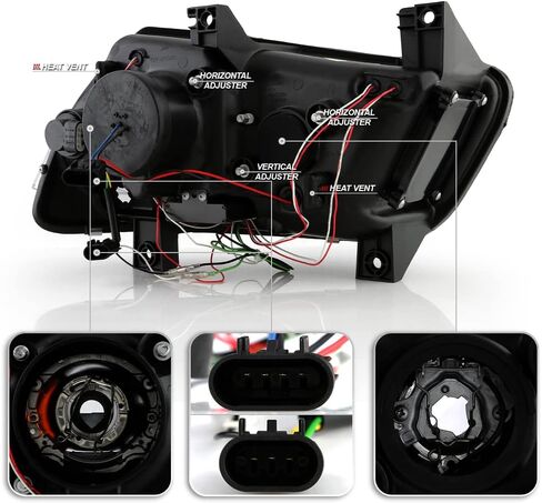 ACANII - For [Halogen Model] 2011-2014 Dodge Charger LED DRL Tube Black Housing Projector Headlights Headlamps Assembly in Saudi Arabia