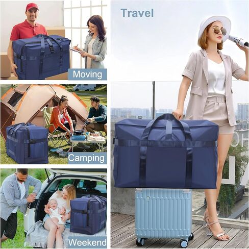 120L Foldable Travel Duffle Bag for Men and Women - Large Collapsible Duffel Bag - Waterproof Overnight Weekender Bag for Travel, Moving in Saudi Arabia