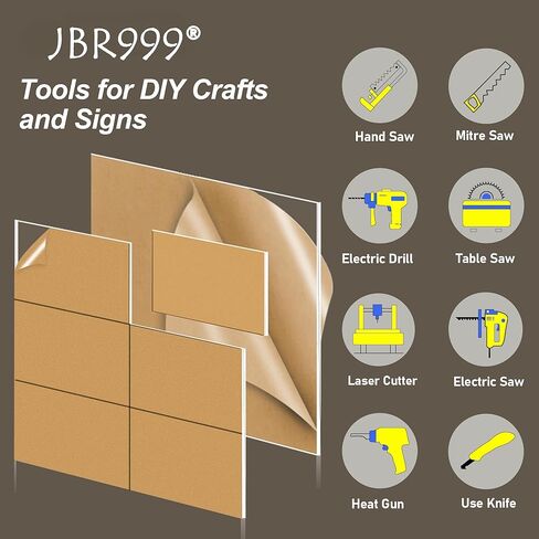 JBR999 ورقة زجاج شبكي أكريليك شفاف 1/4، ورقة أكريليك مصبوبة سميكة 6 مم، ورقة أكريليك 24 × 24 للحرف اليدوية، مشاريع LED، سطح الطاولة، غطاء حوض السمك، النافذة in Kuwait