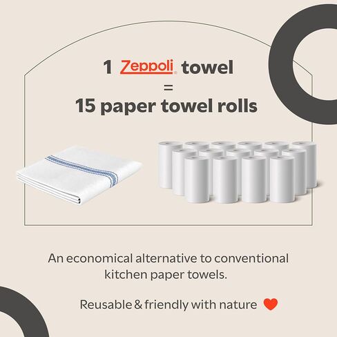 Zeppoli Kitchen Towels 12 Pack - 100% Soft Cotton - Hand Towels 15" x 25" - Dobby Weave - Black Dish Towels for Drying Dishes - Super Absorbent Cleaning Cloths in Saudi Arabia