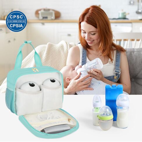 PIIOSER Wearable Breast Pump Bag with Ice Pack, Compatible with Wearable Breast Pumps & Accessories - Portable Pumps Carrying Case for Nursing & Working Moms, Black in Kuwait