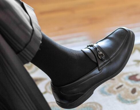 Mark Elliot Black Ribbed Crew Size Bamboo Dress Socks Natural Fiber, Highly Durable, Odor-Free (Size 10-13, Shoe Size 6-12) in Saudi Arabia