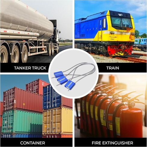 1000pcs Plastic Security Seal - Red Security Tag Tamper Ties - Work as Tamper Seal Tags, Fire Extinguisher Pull Ties, Self Locking Zip Ties, Red Lock Tight - 250mm Length Plastic Trailer Seals Cable in Kuwait