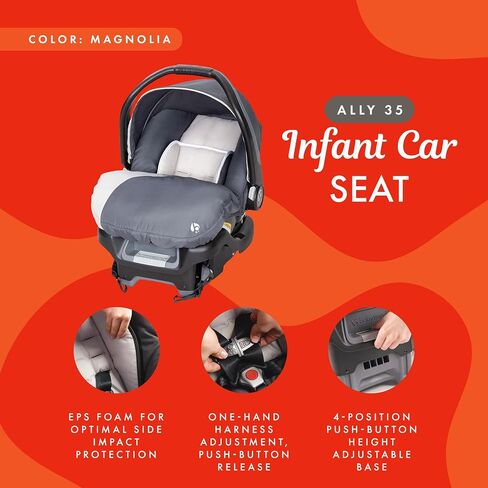 Baby Trend Ally Newborn Baby Infant Car Seat Carrier Travel System with Harness and Extra Cozy Cover for Babies Up to 35 Pounds, Modern Khaki in Saudi Arabia