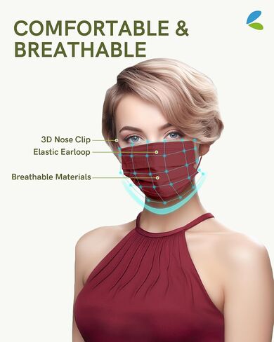FriCARE Black Masks Disposable for Adults, 4 Ply Face Mask Individually Wrapped ASTM Level 3 Protective 50 Pack in Kuwait