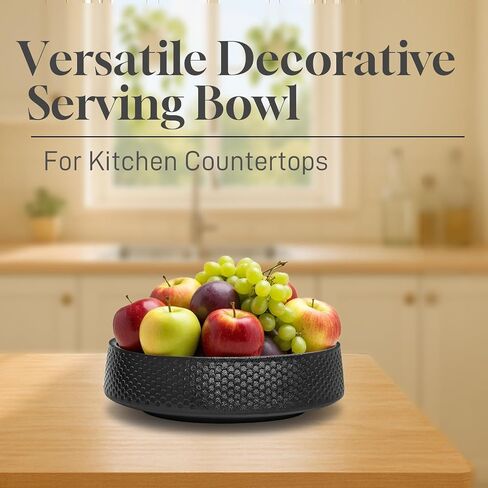 10" Decorative Bowl,Ceramic Fruit Bowl for Kitchen Counter,Entryway Key Holder & Jewelry Organizer - Modern Centerpiec(White) in Saudi Arabia