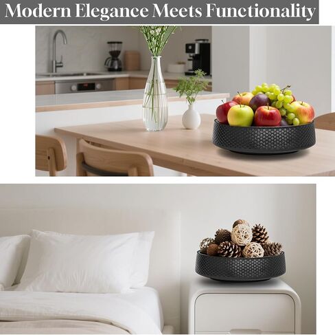 10" Decorative Bowl,Ceramic Fruit Bowl for Kitchen Counter,Entryway Key Holder & Jewelry Organizer - Modern Centerpiec(White) in Saudi Arabia