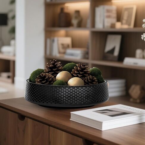 10" Decorative Bowl,Ceramic Fruit Bowl for Kitchen Counter,Entryway Key Holder & Jewelry Organizer - Modern Centerpiec(White) in Saudi Arabia