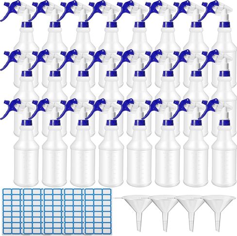 24 عبوة من زجاجات الرذاذ البلاستيكية سعة 32 أونصة، زجاجات رذاذ فارغة مانعة للتسرب، زجاجات رذاذ شديدة التحمل لحلول التنظيف، زجاجات رذاذ رذاذ مع ملصق وفوهة قابلة للتعديل لسقي النباتات (أزرق) in Kuwait