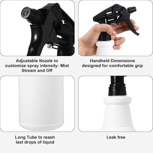 24 عبوة من زجاجات الرذاذ البلاستيكية سعة 32 أونصة، زجاجات رذاذ فارغة مانعة للتسرب، زجاجات رذاذ شديدة التحمل لحلول التنظيف، زجاجات رذاذ رذاذ مع ملصق وفوهة قابلة للتعديل لسقي النباتات (أزرق) in Kuwait