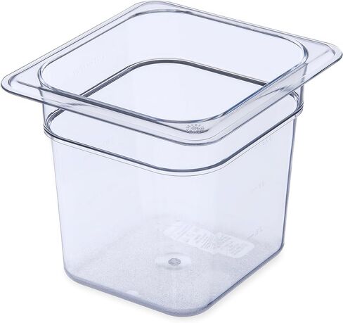 Carlisle FoodService Products Plastic Food Pan 1/6 Size 4 Inches Deep Clear in Kuwait