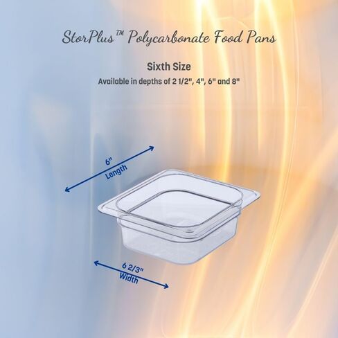 Carlisle FoodService Products Plastic Food Pan 1/6 Size 4 Inches Deep Clear in Kuwait