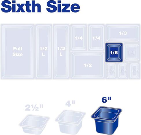 Carlisle FoodService Products Plastic Food Pan 1/6 Size 4 Inches Deep Clear in Kuwait