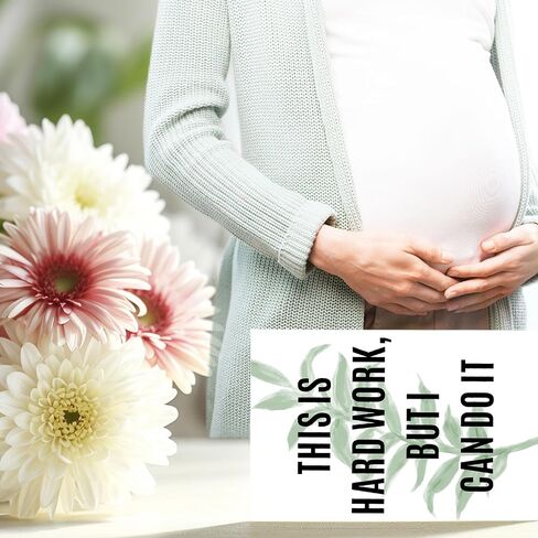 16 Birth Affirmation Cards - 4 x 6-inch Greenery Affirmation Cards for Women - Premium Positive Hypnobirthing Mantra Cards for Laboring Mother Deck for Pregnant Moms, Baby Shower Gifts and Labor in Kuwait