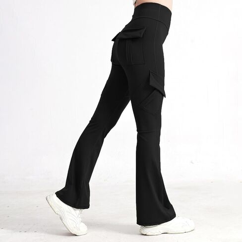 Women's Flare Leggings Yoga Pants with 4 Pockets Tight Sweatpants Gym Clothes in Saudi Arabia