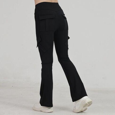 Women's Flare Leggings Yoga Pants with 4 Pockets Tight Sweatpants Gym Clothes in Saudi Arabia