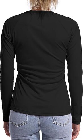 Bubbllemime Long Sleeve Women's Upf 50+ حماية من أشعة الشمس تي شيرت قمم رياضية سريعة الجفاف في الهواء الطلق الرياضة in Kuwait
