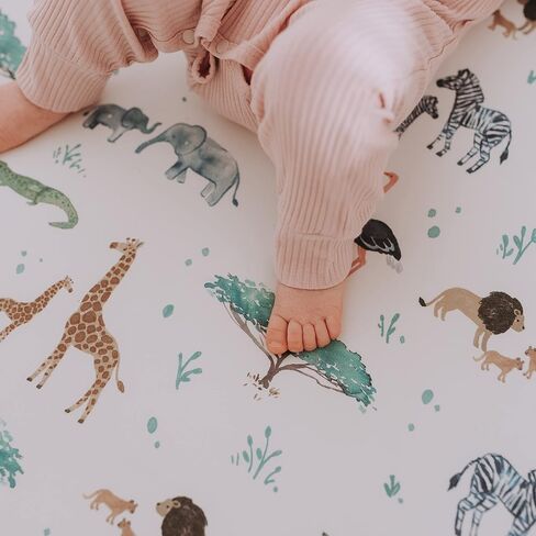 Sorrel + Fern 2-Pack Fitted Bassinet Sheets (Farm Animals) - Buttery Soft Cotton Blend for Standard Bassinet in Kuwait