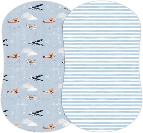 Sorrel + Fern 2-Pack Fitted Bassinet Sheets (Farm Animals) - Buttery Soft Cotton Blend for Standard Bassinet in Kuwait