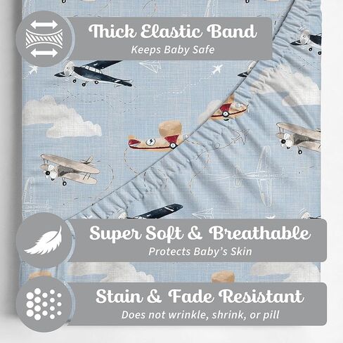 Sorrel + Fern 2-Pack Fitted Bassinet Sheets (Farm Animals) - Buttery Soft Cotton Blend for Standard Bassinet in Kuwait
