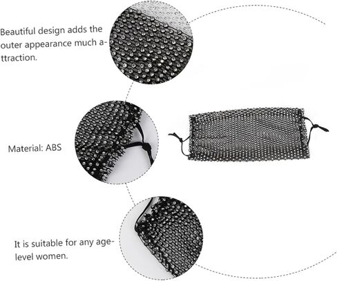 Gatuida Novelty Fishnet Rhinestone Mask Women Mask Modeling Mask Face Rhinestones Jewelry Face Mask Chain Mouth in Saudi Arabia