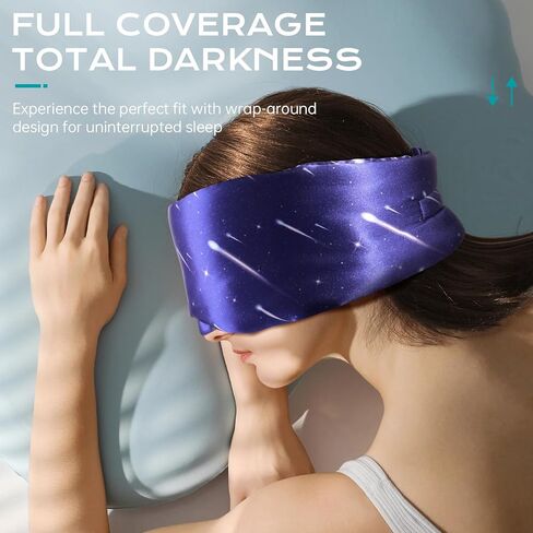 MUSICOZY Silk Sleep Mask for Women Men, Ultra-Soft Mulberry Silk Eye Mask with Adjustable Velcro Strap, Breathable Sleep Mask for Total Darkness, Perfect for Travel, Naps & Nighttime Rest in Kuwait