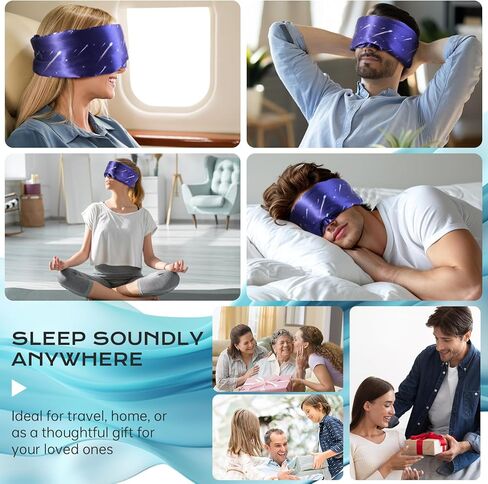 MUSICOZY Silk Sleep Mask for Women Men, Ultra-Soft Mulberry Silk Eye Mask with Adjustable Velcro Strap, Breathable Sleep Mask for Total Darkness, Perfect for Travel, Naps & Nighttime Rest in Kuwait