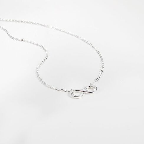 Silver Necklace for Women, 14K White Gold Plated Dainty Infinity Bead Star of David Starfish Sun Hummingbird Butterfly Flower Palm Tree Plane Sunflower Pendant Necklaces Simple Jewelry in Kuwait