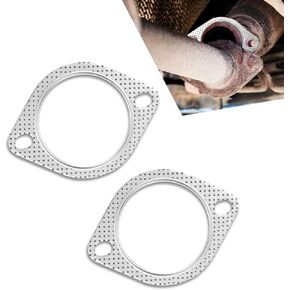 Pack of 2 Car Modified Exhaust Pipe Interface Gaskets, 3In Flange Gasket Seal, High Temperature Resistance Exhaust Gasket Replacement, Universal Seal Fasten Gasket Accessories (Silver) in Saudi Arabia