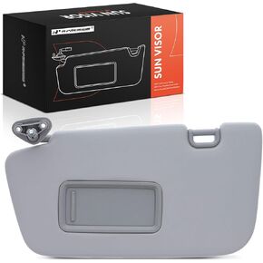 A-Premium Left Driver Side Sun Visor with Mirror - Compatible with Subaru Impreza 2008 2009 2010 2011 2012 2013 2014, Without Light, Without Sliding Sun Visor Extension, Gray
