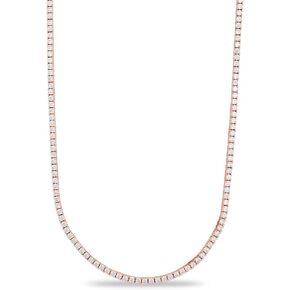 GLD Round Cut Tennis Chain Necklace - Iced Out Chain for Men and Women in Yellow, White and Rose Gold from Micro to 5MM, 16"-24" - Available in Canary, Iced and Pink Iced