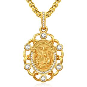 قلادة Aeneas Patron Saint 925 Sterling Silver Patral ST Medals Melement Pendant Jewelry للنساء