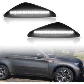 Bestview LED Front Fender Side Lights متوافقة مع BMW E70 X5 E71 X6 F25 X3 2007-2015 ، سائق وركاب ، عدسة مدخنة بيضاء
